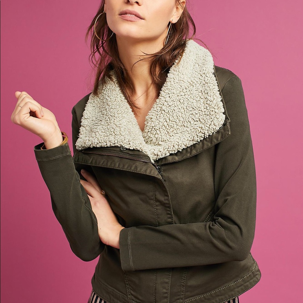 Marrakech Anthropologie dark green jacket xs
